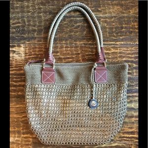 The Sak Cambria Crochet Tan/Brown/Gold Bag (EUC)